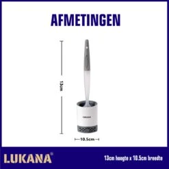 Lukana Siliconen WC Borstel Met Zeepdispenser - Hervulbaar - Vrijstaand Of Hangend - Sneldrogend, Hygiënisch & Antibacteriële Werking - Zonder Boren - Toilet Brush - Toiletborstel Houder - Lekbak -Badkamerproducten Winkel 1200x1200 915