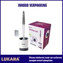 Lukana Siliconen WC Borstel Met Zeepdispenser - Hervulbaar - Vrijstaand Of Hangend - Sneldrogend, Hygiënisch & Antibacteriële Werking - Zonder Boren - Toilet Brush - Toiletborstel Houder - Lekbak -Badkamerproducten Winkel 1200x1200 916