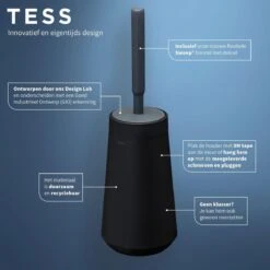 Tiger Tess - Toiletborstelhouder Met Swoop® Borstel Flexibel - Zwart / Antraciet -Badkamerproducten Winkel 1200x1200 961