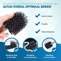 WITTS WC Borstel Met Houder - Staand Of Hangend – Mat Zwart - Incl. Absorberende Pad -Badkamerproducten Winkel 1200x1200 964