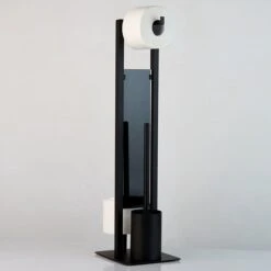 WENKO Toiletbutler Rivalta Zwart - Toiletborstel Met Houder, Toiletrolhouder En Reserverolhouder -Badkamerproducten Winkel 1200x1200 975