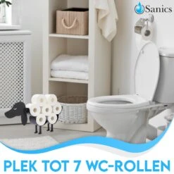 Sanics Reserverolhouder Vrijstaand - Hangend - Wandhouder - Hond - Zwart - Dier -Badkamerproducten Winkel 1200x1200 996
