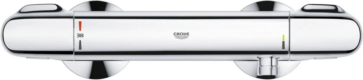 GROHE Grohtherm 1000 New Thermostatische Douchekraan - 15cm - Met Koppelingen - EcoJoy® - CoolTouch - Chroom - 34143003 10 GROHE Grohtherm 1000 New Thermostatische Douchekraan - 15cm - Met Koppelingen - EcoJoy® - CoolTouch - Chroom - 34143003 - Afbeelding 8