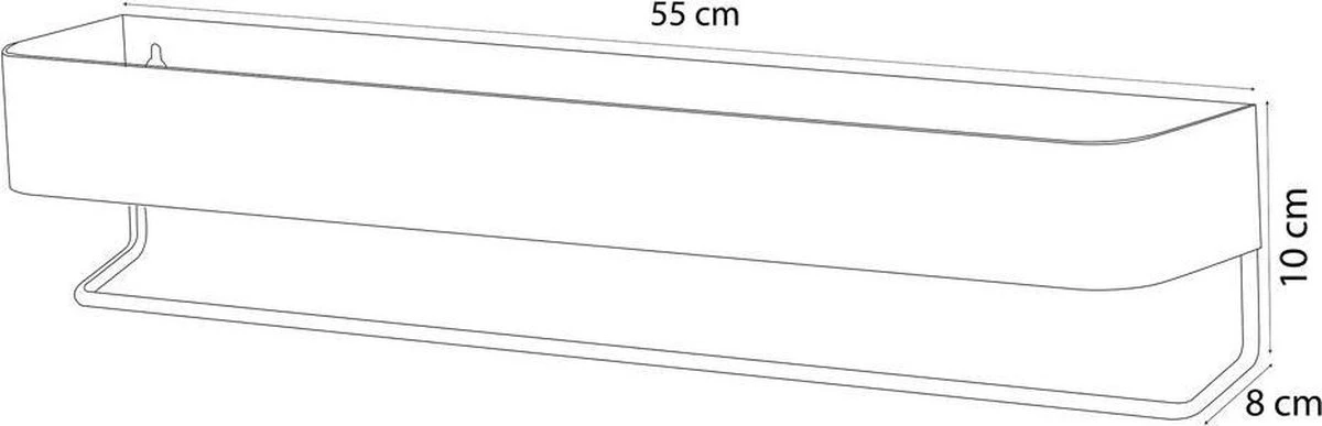 Sealskin Brix - Wandrek Met Handdoekrek - 55 Cm - Zwart 4 Sealskin Brix - Wandrek Met Handdoekrek - 55 Cm - Zwart - Afbeelding 2