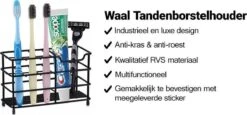 Merkloos Waal - Tandenborstelhouder - Tandenborstel Doosje - Tandenborstel Koker - Industrieel - Zwart - RVS 10 Merkloos Waal - Tandenborstelhouder - Tandenborstel Doosje - Tandenborstel Koker - Industrieel - Zwart - RVS -Badkamerproducten Winkel 1200x561