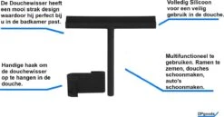 Merkloos Douchewisser Zwart Met Ophangsysteem Luxe –Trekker Douche - Siliconen -Badkamerproducten Winkel 1200x629 2