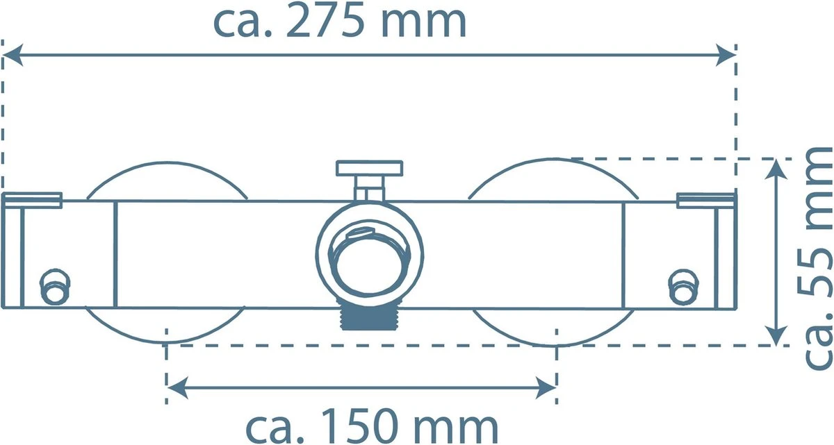 SCHÜTTE London Thermostatische Badkraan - Hartafstand 150 Mm - Zwart Mat 8 SCHÜTTE London Thermostatische Badkraan - Hartafstand 150 Mm - Zwart Mat - Afbeelding 6