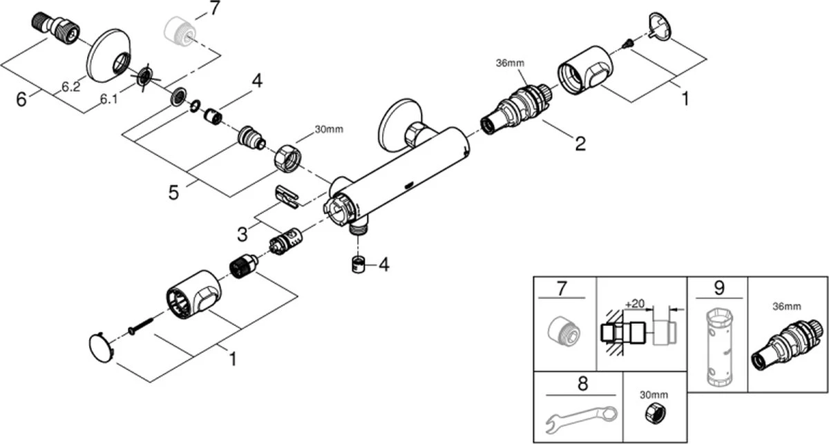 GROHE Precision Flow Thermostatische Douchekraan - EcoJoy® - EcoButton - 15cm - 34840000 13 GROHE Precision Flow Thermostatische Douchekraan - EcoJoy® - EcoButton - 15cm - 34840000 - Afbeelding 11