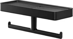 Tiger Carv - Toiletrolhouder Met Planchet - Zwart -Badkamerproducten Winkel 1200x653