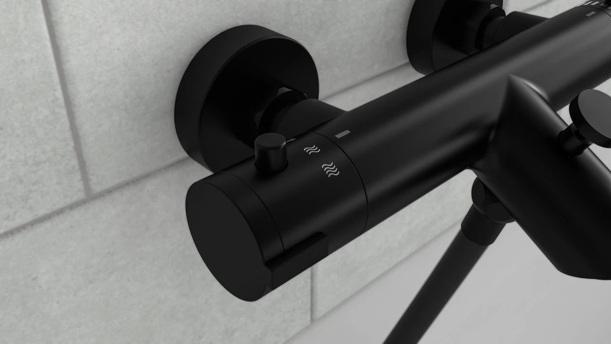 SCHÜTTE London Thermostatische Badkraan - Hartafstand 150 Mm - Zwart Mat 6 SCHÜTTE London Thermostatische Badkraan - Hartafstand 150 Mm - Zwart Mat - Afbeelding 4