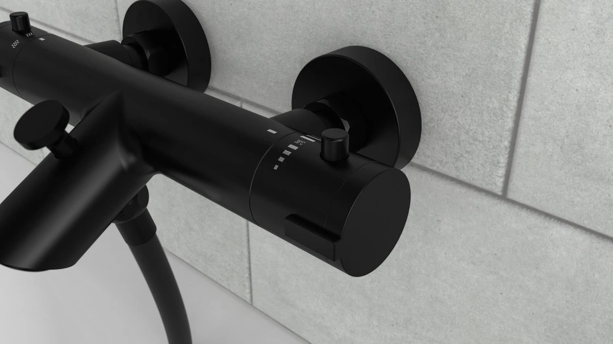 SCHÜTTE London Thermostatische Badkraan - Hartafstand 150 Mm - Zwart Mat 7 SCHÜTTE London Thermostatische Badkraan - Hartafstand 150 Mm - Zwart Mat - Afbeelding 5