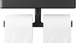 Tiger Carv - Toiletrolhouder Met Planchet - Zwart -Badkamerproducten Winkel 1200x677 1