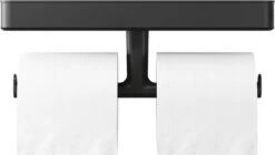 Tiger Carv - Toiletrolhouder Met Planchet - Zwart -Badkamerproducten Winkel 1200x678