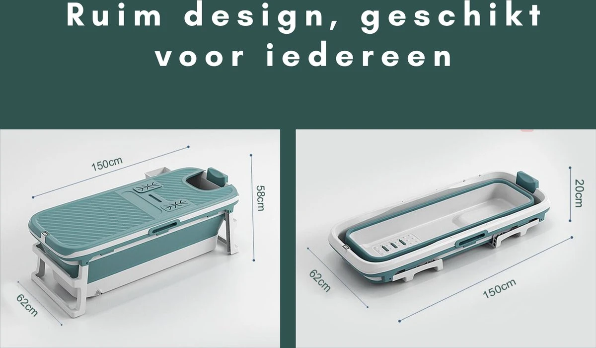 Livista® - Opvouwbaar Bad - Blauw - Zitbad - Inklapbaar - Bath Bucket - 150 CM LANG - XL - Incl. Thermometer & Onderwater LED Lichten 7 Livista® - Opvouwbaar Bad - Blauw - Zitbad - Inklapbaar - Bath Bucket - 150 CM LANG - XL - Incl. Thermometer & Onderwater LED Lichten - Afbeelding 5