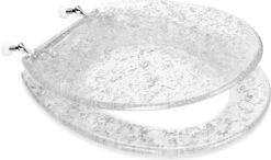 Navaris Toiletbril Met Glitter Design - Transparante Wc-bril 42 X 36 X 4,5 Cm - Makkelijk Te Bevestigen -Badkamerproducten Winkel 1200x707