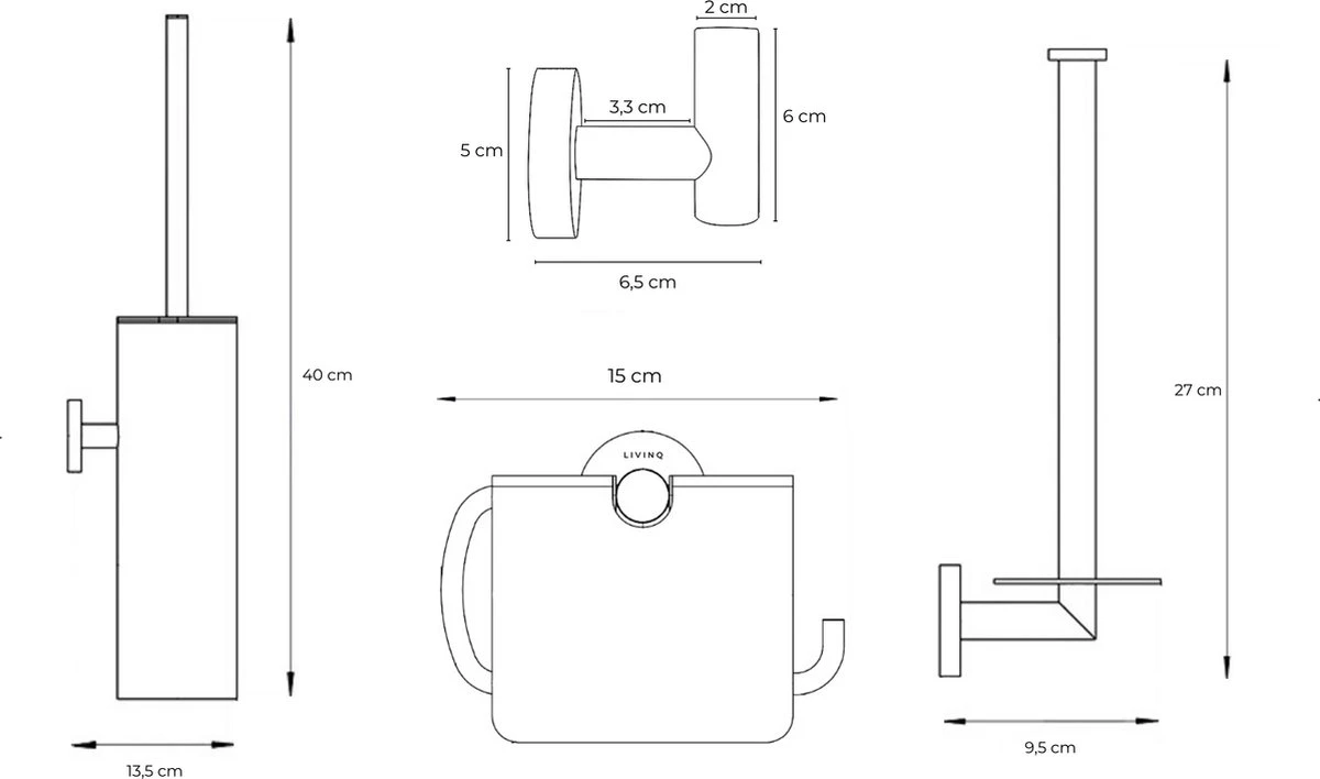 Toiletaccessoireset Gun Metal 4-delig - Luxe Toilet Set - Toiletborstel Met Houder - Toiletrolhouder Met Klep - Reserverolhouder - Handdoekhaak - Gunmetal Badkamer Accessoires 8 Toiletaccessoireset Gun Metal 4-delig - Luxe Toilet Set - Toiletborstel Met Houder - Toiletrolhouder Met Klep - Reserverolhouder - Handdoekhaak - Gunmetal Badkamer Accessoires - Afbeelding 6
