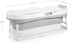 HelloBath Opvouwbaar Zitbad - Bath Bucket - 148cm - 220L - Extra Lang - Incl. Badkussen & Opberghoes -Badkamerproducten Winkel 1200x727