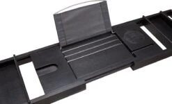 ACAZA Badrekje - Uitschuifbare Bamboe Bad Brug (Min 75 Cm - Max 109cm) - Verstelbare Plank Voor In Bad Met Tablet Houder - Zwart -Badkamerproducten Winkel 1200x729 1