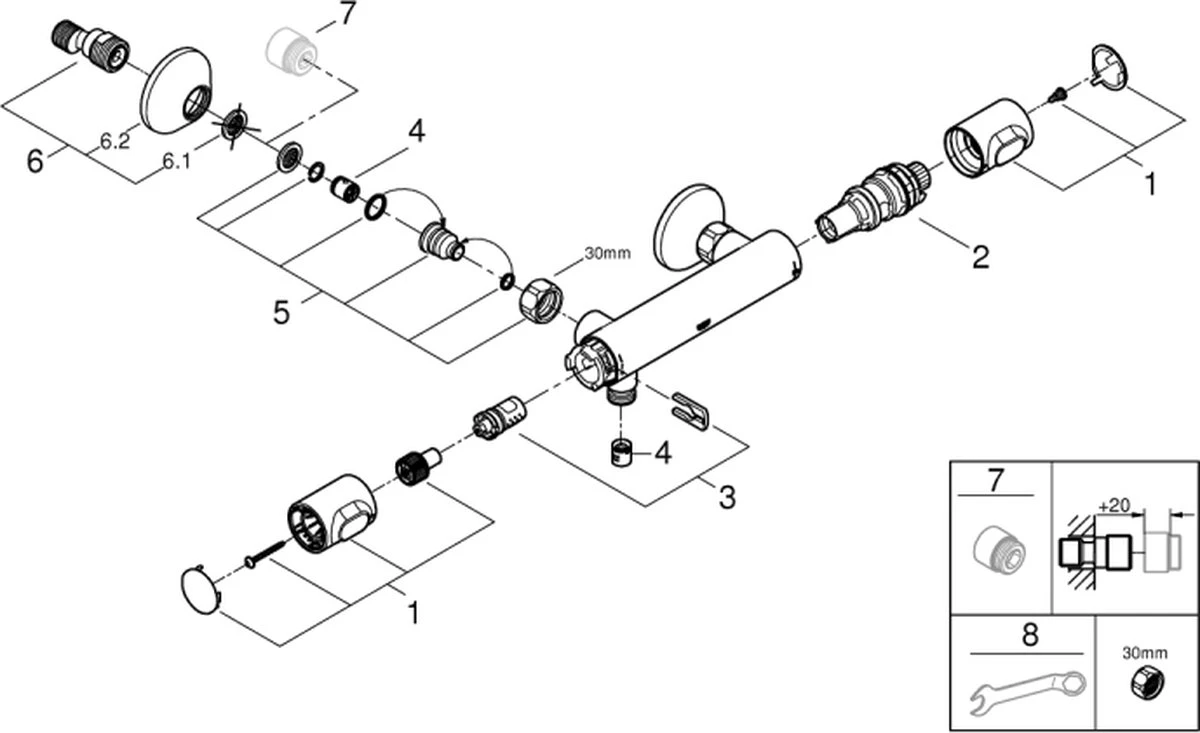 GROHE Precision Flow Thermostatische Douchekraan - EcoJoy® - EcoButton - 15cm - 34840000 14 GROHE Precision Flow Thermostatische Douchekraan - EcoJoy® - EcoButton - 15cm - 34840000 - Afbeelding 12