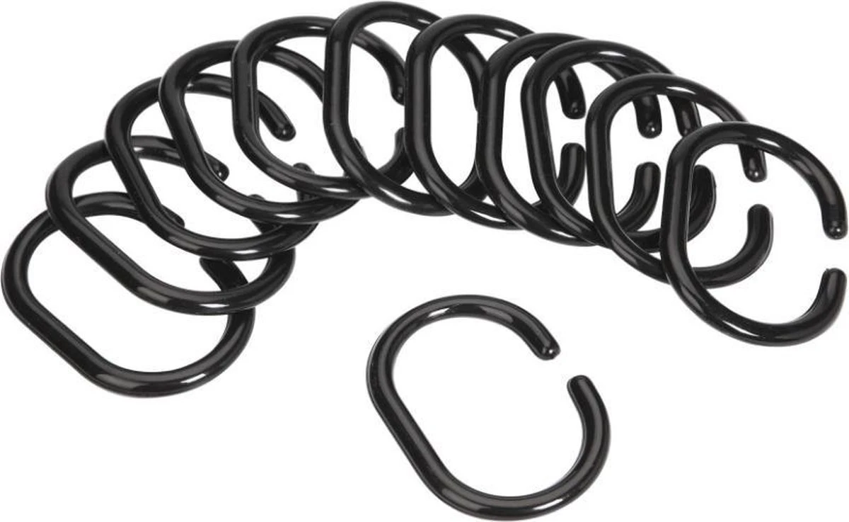 Merkloos Douchegordijn Ringen Set/12 Stuks - Zwart - Ringen Douche Gordijn - Shower Curtain Rings 3 Merkloos Douchegordijn Ringen Set/12 Stuks - Zwart - Ringen Douche Gordijn - Shower Curtain Rings