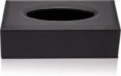 Merkloos Decopatent® Tissue Box Kunstleer - Tissues Tissuedoos - Luxe Doos Voor Servetten - Zakdoekjeshouder - Tissue Box Houder - Zwart -Badkamerproducten Winkel 1200x752 1