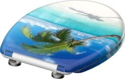 SCHÜTTE WC-Bril 82363 CARRIBEAN - Duroplast - Soft Close - Afklikbaar - RVS-Scharnieren - Decor - 3-zijdige Print -Badkamerproducten Winkel 1200x761 5