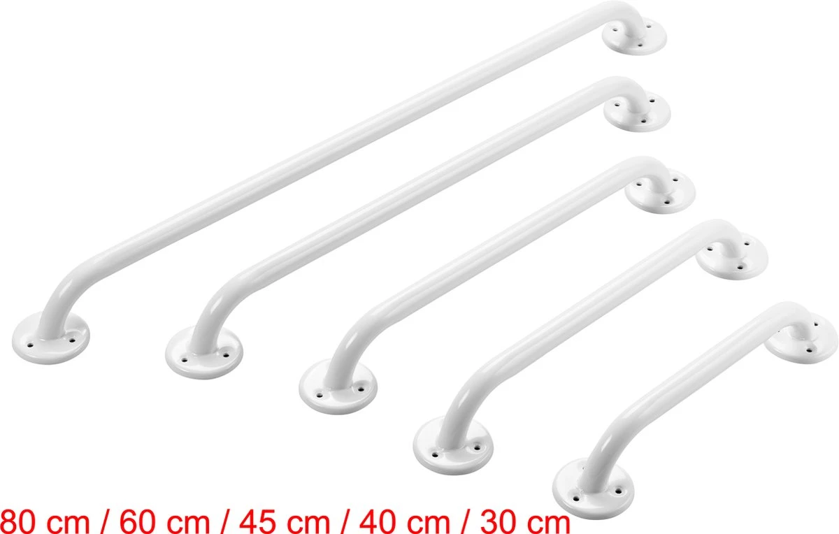 Wandbeugel Wit Metaal 80 Cm. Handgreep / Wandgreep Voor Badkamer / Douche / Toilet. Toiletbeugel / Badgreep / Douchegreep 5 Wandbeugel Wit Metaal 80 Cm. Handgreep / Wandgreep Voor Badkamer / Douche / Toilet. Toiletbeugel / Badgreep / Douchegreep - Afbeelding 3