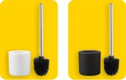 Toiletborstel Met Zwarte Borstel- Keramiek - Zwart - RVS - WC Borstel In Ronde Houder -Badkamerproducten Winkel 1200x765