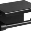 Merkloos TOJ Toiletrolhouder Met Plankje - WC Rolhouder - Toiletrolhouder Zwart - Planchet Badkamer Zwart - Toiletrolhouder - RVS -Badkamerproducten Winkel 1200x767 1