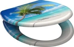 SCHÜTTE WC-Bril 82363 CARRIBEAN - Duroplast - Soft Close - Afklikbaar - RVS-Scharnieren - Decor - 3-zijdige Print -Badkamerproducten Winkel 1200x768 4