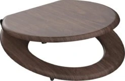 SCHÜTTE WC-Bril 80193 DARK WOOD - MDF-Hout - Soft Close - Verchroomde Scharnieren - Decor - 3-zijdige Print -Badkamerproducten Winkel 1200x778 2