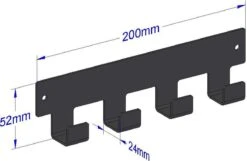 Marcellis - Industriële Handdoekhaak - Ophanghaak - 4 Haken - Mat Zwart - Staal - Metaal - Incl. Bevestigingsmateriaal -Badkamerproducten Winkel 1200x782