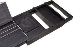 ACAZA Badrekje - Uitschuifbare Bamboe Bad Brug (Min 75 Cm - Max 109cm) - Verstelbare Plank Voor In Bad Met Tablet Houder - Zwart -Badkamerproducten Winkel 1200x787