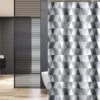 Su.B.dgn Douchegordijn 120x180 Anti Schimmel Polyester Badkamer Douchegordijn Wasbaar Met 12 Ringen | Grijs Driehoek -Badkamerproducten Winkel 1200x799 3