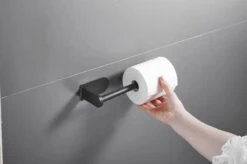 Nevana Toiletrolhouder - WC Rolhouder - Toiletpapier - Papier Rol Houder - Zelfklevend - Zonder Boren - Zwart - RVS -Badkamerproducten Winkel 1200x799 5