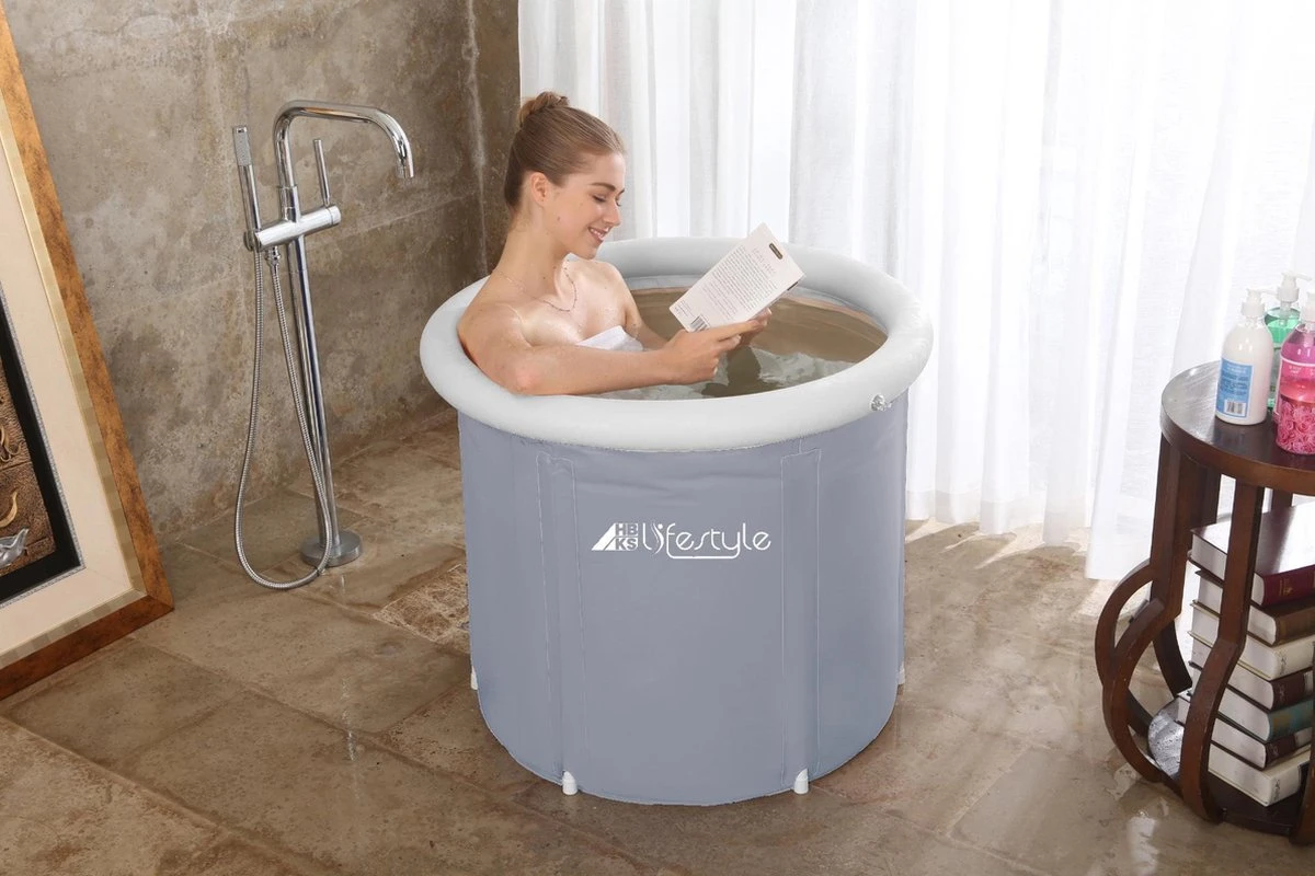 HBKS Zitbad - Bath Bucket - Ice Bath - Dompelbad - Voor Volwassenen En Kinderen - Inclusief Tas - Ijsbad Wim Hof Methode - Inclusief Ijsbad Ebook - Grijs 4 HBKS Zitbad - Bath Bucket - Ice Bath - Dompelbad - Voor Volwassenen En Kinderen - Inclusief Tas - Ijsbad Wim Hof Methode - Inclusief Ijsbad Ebook - Grijs - Afbeelding 2