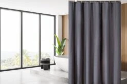 Su.B.dgn Douchegordijn 120x180 Anti Schimmel Polyester Badkamer Douchegordijn Wasbaar Met 12 Ringen | Grijs -Badkamerproducten Winkel 1200x800 8