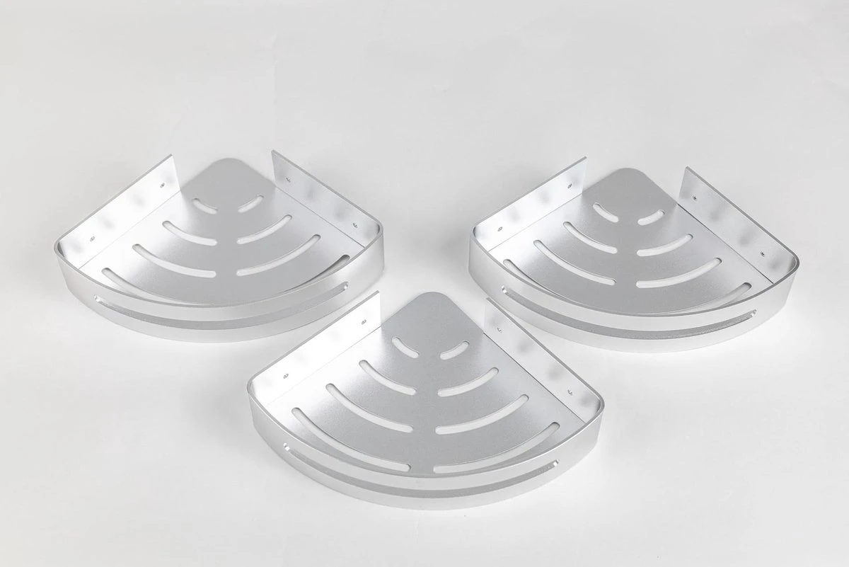 Sens Design Doucherekjes Set Van 3 - Doucherek Zonder Boren - Zilver 11 Sens Design Doucherekjes Set Van 3 - Doucherek Zonder Boren - Zilver - Afbeelding 9