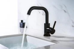 LOMAZOO Wastafelkraan Zwart Pollux - Zwarte Wastafelkraan - Badkamerkraan Zwart - Zwarte Badkamerkraan -Badkamerproducten Winkel 1200x801 12