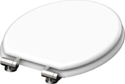 SCHÜTTE WC-Bril 84100 WHITE - MDF-Hout - Soft Close - Verchroomde Scharnieren - Gelakt - Wit -Badkamerproducten Winkel 1200x805 2