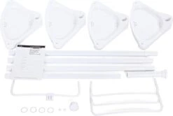 Merkloos Telescopisch Douche Rek Met 4 Lagen - Verstelbaar Bad / Douche Hoekrek Opbergrek - Uitschuifbaar Van 85-305 Cm - Wit -Badkamerproducten Winkel 1200x806