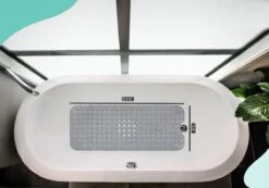 The Original - Badmat Antislip - Grijs - 100x40cm - Antislipmat Douchemat Voor Bad & Douche - Anti Slip Mat Met Zuignappen -Badkamerproducten Winkel 1200x842