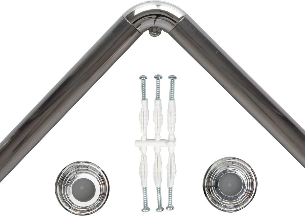 Saninorm Douchegordijnstang - 90x90 Cm - Aluminium 3 Saninorm Douchegordijnstang - 90x90 Cm - Aluminium