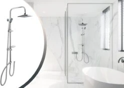 Lifa Bathing Zilveren Douchesysteem - Verstelbare Doucheset - RVS En ABS - Regendouche En Handdouche - Chroom - Incl. Bevestigingsmateriaal -Badkamerproducten Winkel 1200x849 2