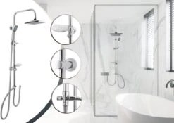 Lifa Bathing Zilveren Douchesysteem - Verstelbare Doucheset - RVS En ABS - Regendouche En Handdouche - Chroom - Incl. Bevestigingsmateriaal -Badkamerproducten Winkel 1200x849 3