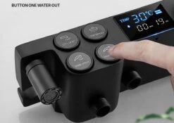 Merkloos Compleet Douchesysteem | ABS Doucheset | Mat Zwarte Hoofddouche En Handdouche | Vierkante Regendouche Voor Badkamer | Verstelbaar | Temperatuur Display | 360° Draaibaar -Badkamerproducten Winkel 1200x850