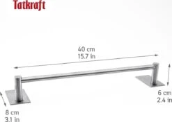 Tatkraft John - Zelkflevende Handdoekstang - Vaatdoek/Keukengerei/Handdoeken Stang Houder Rek Handdoekenrek Muur Steun - Wand Ophangsysteem Voor In De Keuken/Badkamer/Keukenkast - Handdoekrek Handdoekenstang - Zonder Boren - Geborsteld RVS - 40CM -Badkamerproducten Winkel 1200x854 2