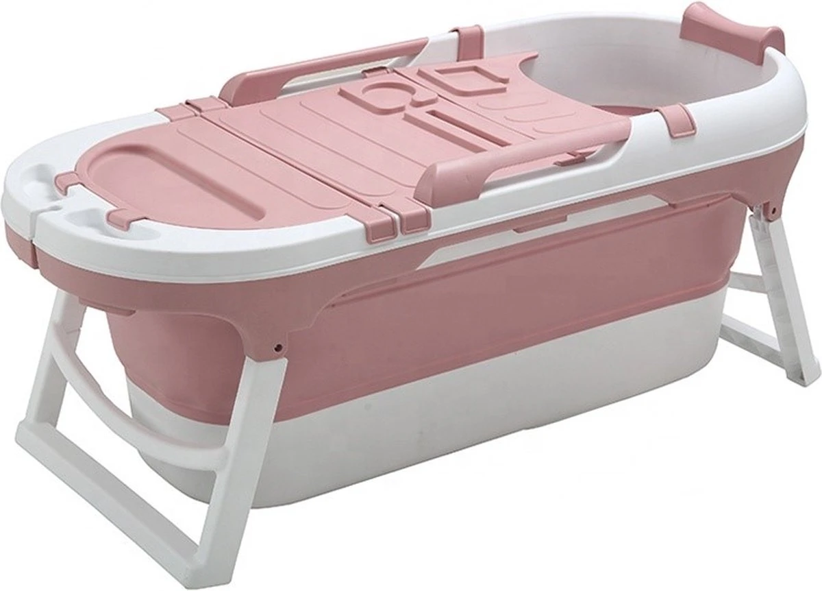 Vonia Opvouwbaar Bad - Zitbad - Bath Bucket - 140 Cm Lang - Inklapbaar Bad - Incl. Badkussen - Roze 3 Vonia Opvouwbaar Bad - Zitbad - Bath Bucket - 140 Cm Lang - Inklapbaar Bad - Incl. Badkussen - Roze