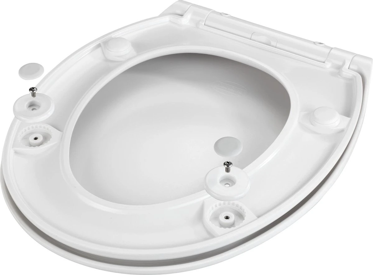 WENKO WC Bril Gubbio - Antibacterieel Wit Duroplast - Easy-Close Sluiting - Fix-Clip Bevestiging In RVS - Belastbaar Tot 350 Kg - Toiletbril - Toiletzitting 8 WENKO WC Bril Gubbio - Antibacterieel Wit Duroplast - Easy-Close Sluiting - Fix-Clip Bevestiging In RVS - Belastbaar Tot 350 Kg - Toiletbril - Toiletzitting - Afbeelding 6