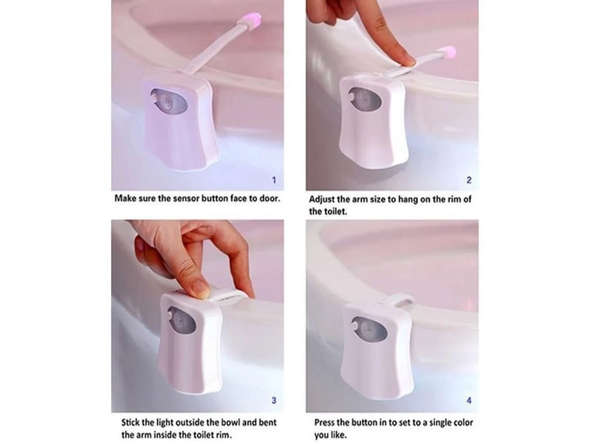 2 Stuks Toiletpotverlichting-automatisch-led-licht-toilet-bril-verlichting-voor-wc-in-8-stelbare-kleuren-wc-lamp-nachtlamp-bewegingssensor-toiletpot, Wit , Merk I12Cover 5 2 Stuks Toiletpotverlichting-automatisch-led-licht-toilet-bril-verlichting-voor-wc-in-8-stelbare-kleuren-wc-lamp-nachtlamp-bewegingssensor-toiletpot, Wit , Merk I12Cover - Afbeelding 3